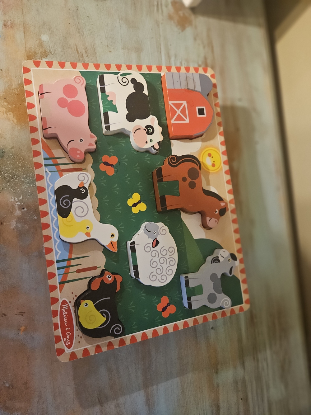 Melissa & Doug Farm Animals Chunky Wooden Puzzle - Multicolor